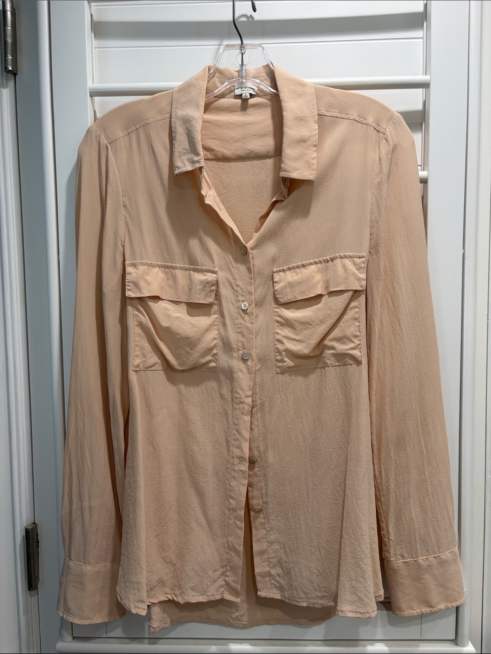 Babaton Light Peach Button-Down Shirt